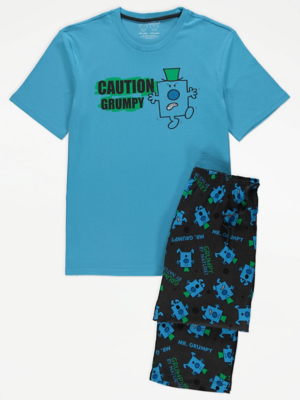 Mr Grumpy Character Print Blue Pyjamas | Men | George at ASDA