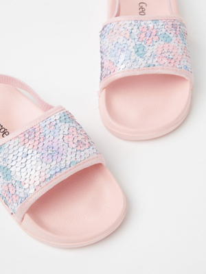 womens sequin sliders