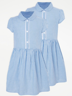 pale blue gingham school dress