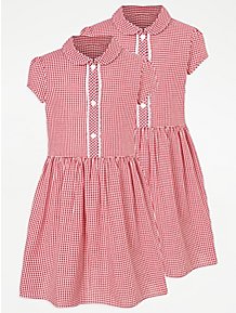 Asda Asda George Girls Multicoloured Check Cotton Fit & Flare  Size 11-12 Years  Coll 