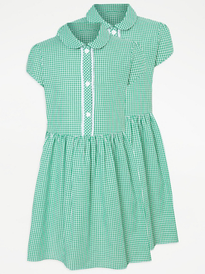 green check school summer dresses