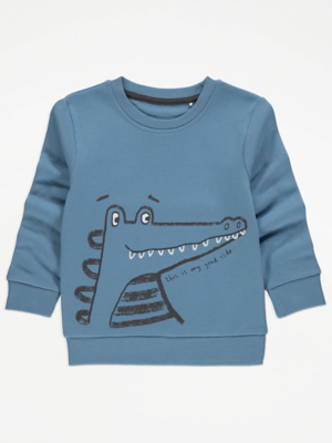 Navy Crocodile Print Sweatshirt