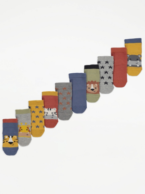 Animal Character Print Socks 10 Pack