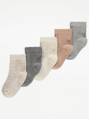 Cable Knit Socks 5 Pack