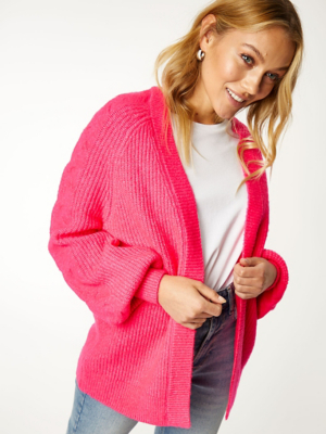 bright pink cardigans