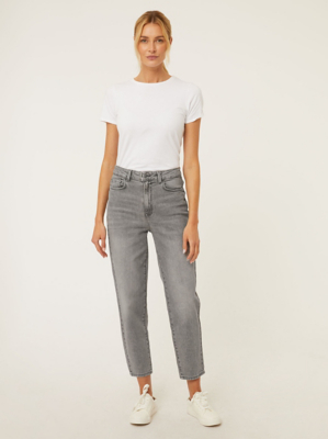 grey mom jeans high waisted