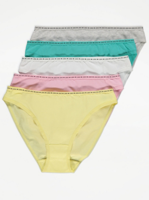 Super High Leg Knickers 5 Pack Lingerie at ASDA