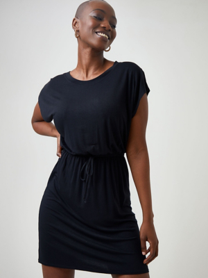 womens black jersey dress