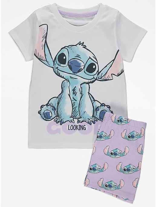 Disney Stitch Lilac Short Pyjamas | Kids | George at ASDA