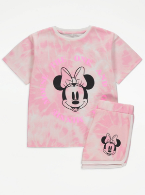Disney Minnie Mouse Pink Tie Dye T-Shirt and Shorts Set