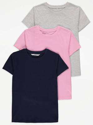 Plain Short Sleeve T-Shirts 3 Pack