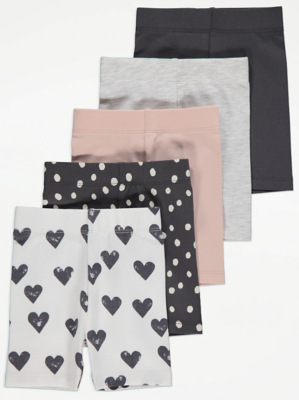 Printed Cycling Shorts 5 Pack Baby at ASDA
