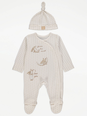 Guess How Much I Love You White Sleepsuit and Hat