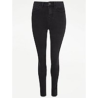 Black Faded Cia High Waisted Skinny Jeans | Sale & Offers | George at ASDA