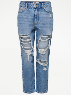 really distressed mom jeans