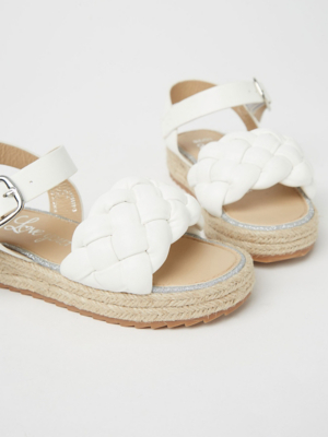 White Plait Platform Espadrilles Kids at ASDA