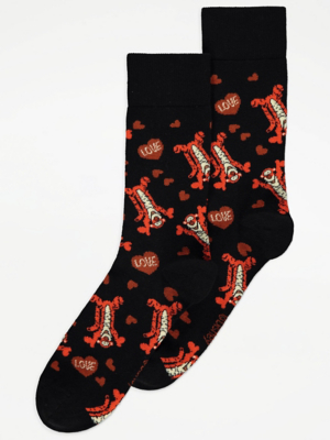 Disney Tigger Character Print Black Ankle Socks Men at ASDA