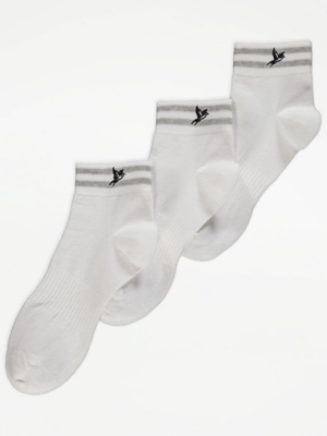 White Active Swallow Striped Socks 3 Pack