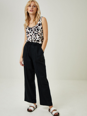 black linen trousers