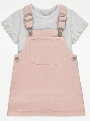 asda denim pinafore dress