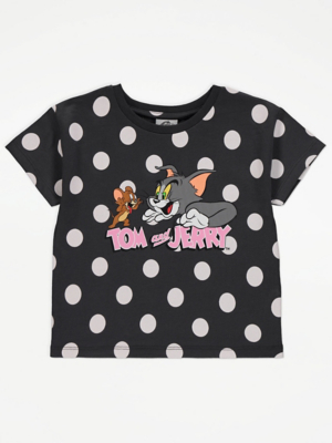 Tom and Jerry Polka Dot Print T-Shirt