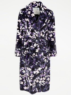 Purple Floral Print Dressing Gown Women at ASDA