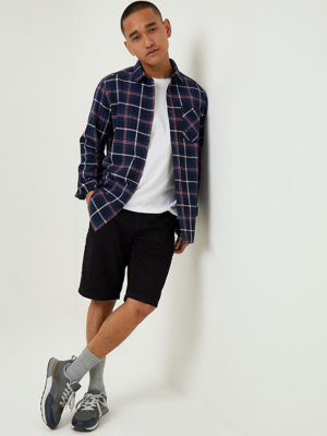 Black Wash Denim Shorts Men at ASDA