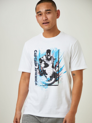 Marvel Comics Captain America Graphic Print TShirt Men at ASDA