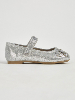 Silver Glitter Ballet Shoes