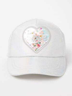 Clear Sequin Love Heart Holographic Cap