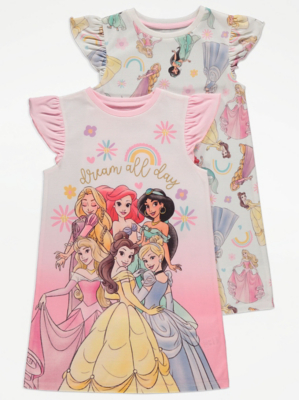 Disney Princess Cap Sleeve Nightdresses 2 Pack