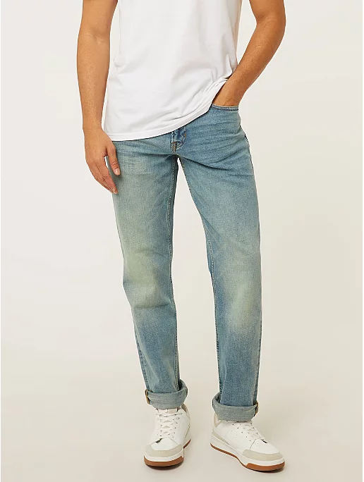 asda.com | Light Blue Washed Straight Fit Jeans With Stretch