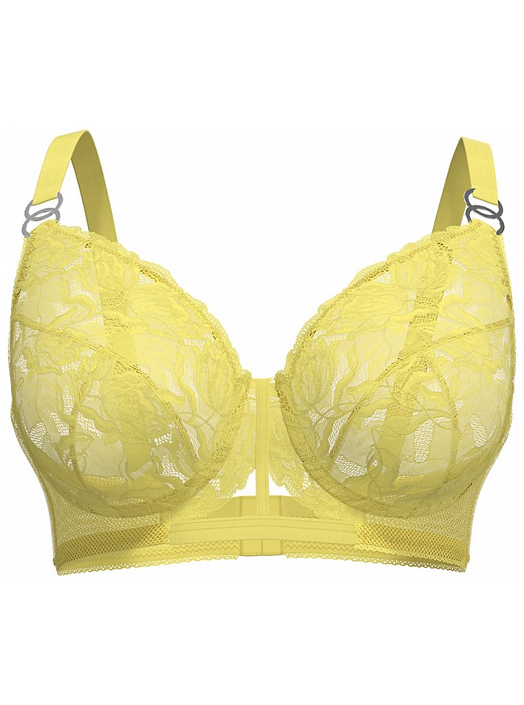 BNWT George Entice Collection Padded Underwired Bra Size 38C White Yellow  Trim 