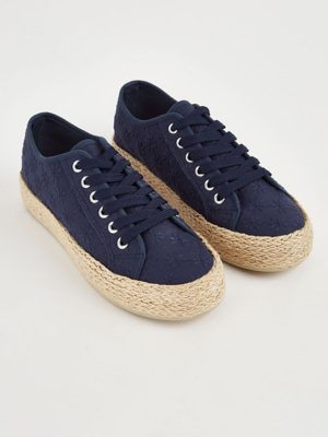 navy flatform trainers