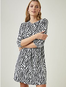 Zebra Print Jacquard Mini Dress