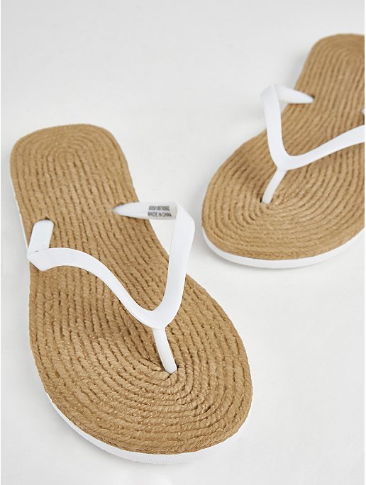White Strap Woven Flip Flops | Sale & Offers | George at ASDA