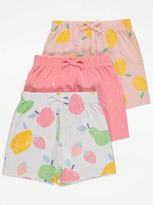 Bright Fruit Pattern Jersey Shorts 3 Pack