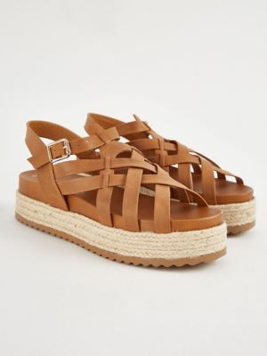 tan flatform sandals