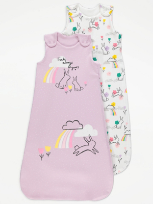 Assorted Bunny Print 1 Tog Sleep Bags 2 Pack Baby at ASDA