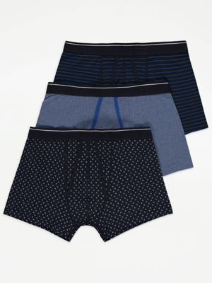Blue Striped Jersey Boxers 3 Pack