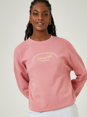 Pink Beverly Hills Slogan Print Sweatshirt | Women | George at ASDA