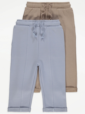 Seamed Panel Turn Up Joggers 2 Pack