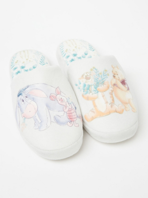 Disney Winnie the Pooh White Mule Slippers Women at ASDA