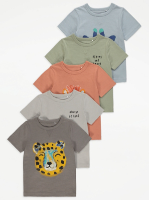 Safari Animal Print T-Shirts 5 Pack