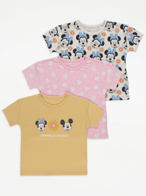 Disney Retro Mickey and Minnie Mouse Print T-Shirts 3 Pack