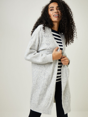 Grey Pointelle Longline Cardigan | Women | George at ASDA