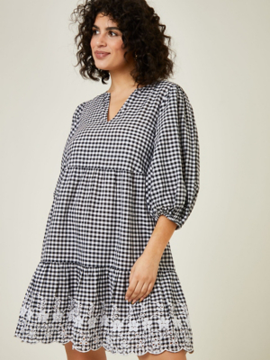 zara black gingham dress