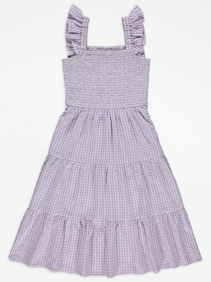 purple gingham dress asda