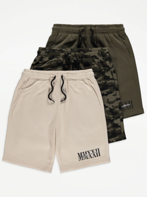 Assorted Camouflage Design Jersey Shorts 3 Pack