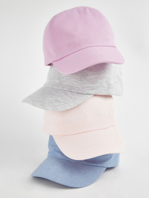 Pink Plain Caps 4 Pack